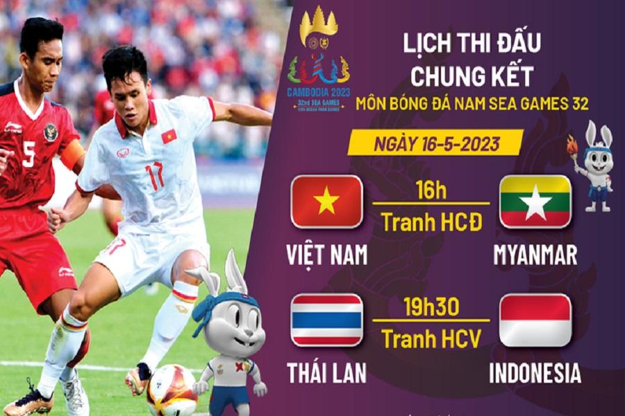 Lịch thi đấu Sea Games 32 bán kết và chung kết bóng đá nam